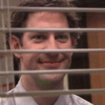 Jim Looking through blinds  meme template blank The Office, Jim Halpert