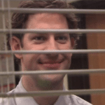 Jim Looking Through Blinds  meme template blank The Office, Jim Halpert