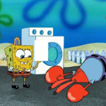 Mr. Krabs fainting after Spongebob shows him something Spongebob meme template blank