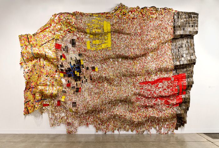 El Anatsui, <em>City Plot</em> (2010). Courtesy of Jack Shainman Gallery.