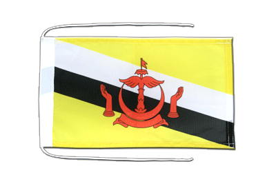 Brunei - Flag with ropes 8x12"