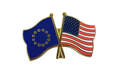 EU + USA - Crossed Flag Pin