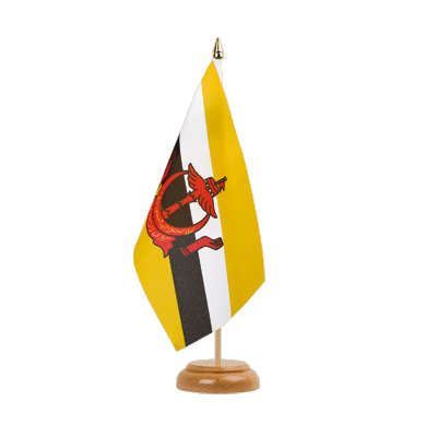 Brunei - Table Flag 6x9", wooden