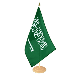 Saudi Arabia Large Table Flag 12x18", wooden