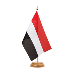 Yemen Table Flag 6x9", wooden