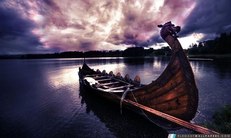 Bateau de Viking. Fond d'écran HD à télécharger | Elegant Wallpapers