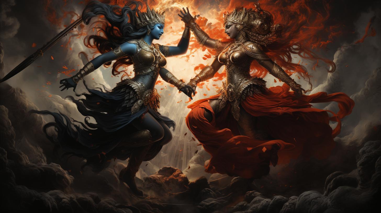 Durga vs Kali: Unite the Fiercest Goddesses in a Mythical Battle