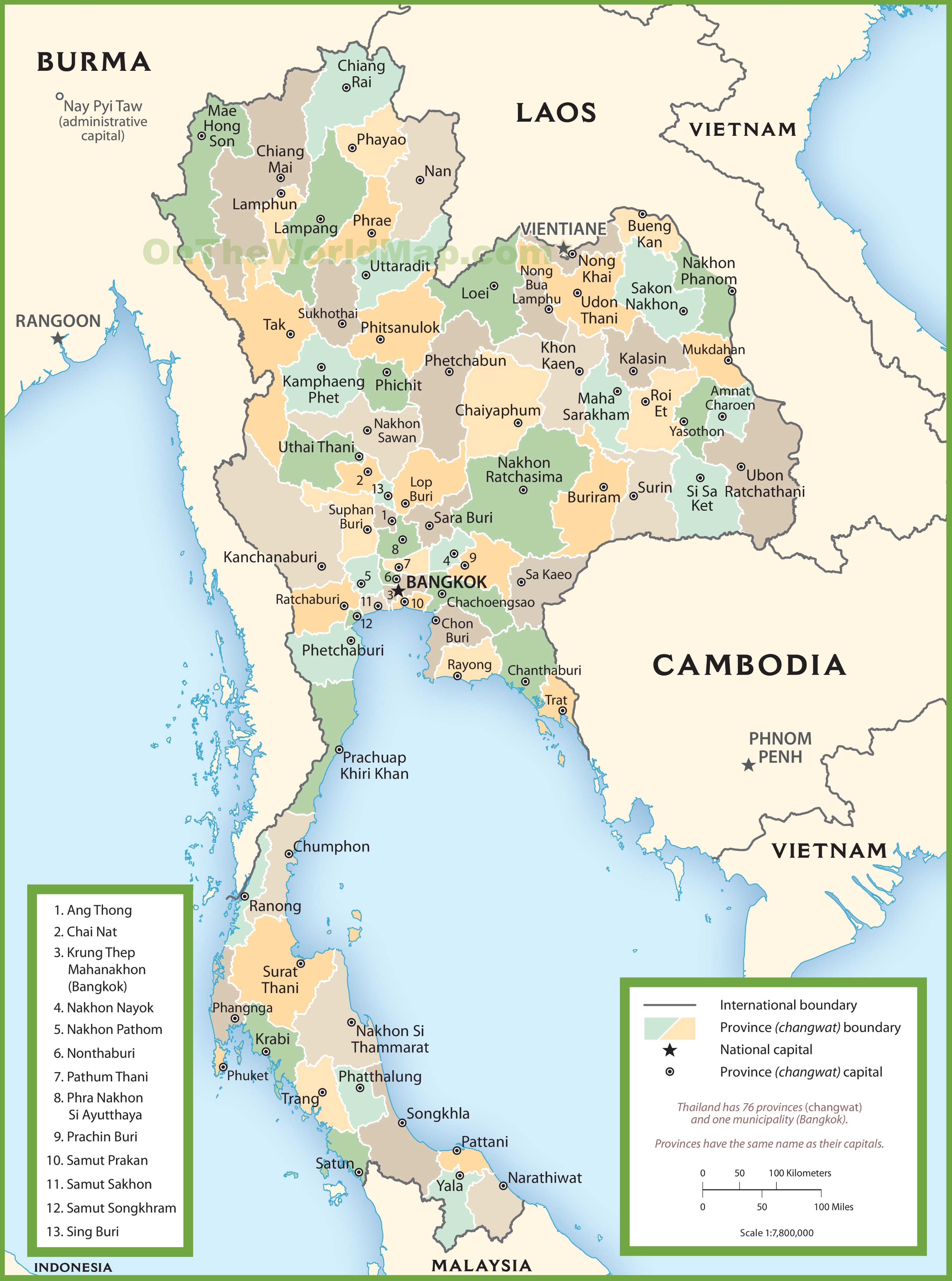 Thailand Map Of The World - United States Map