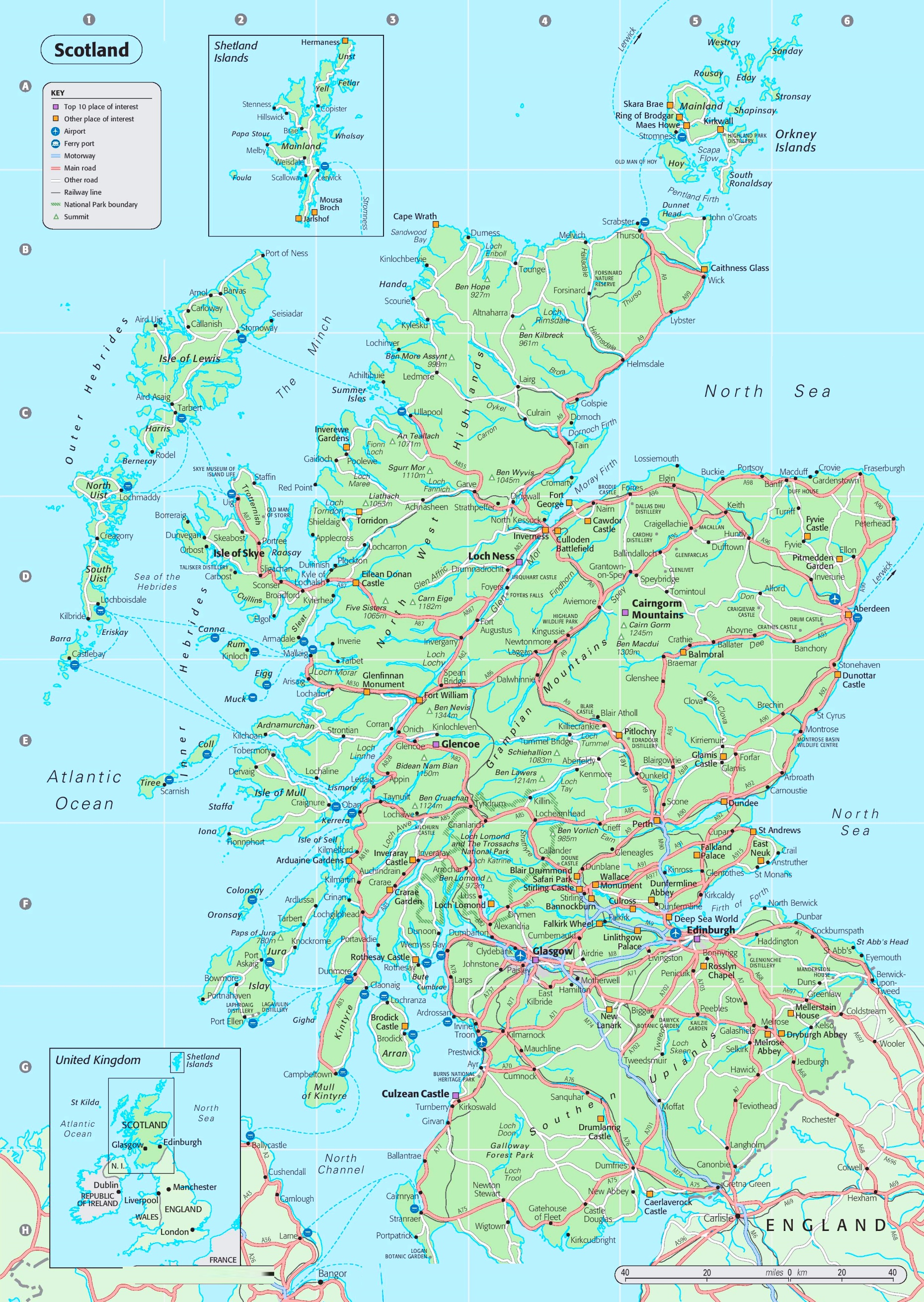 Printable Map Of Scotland