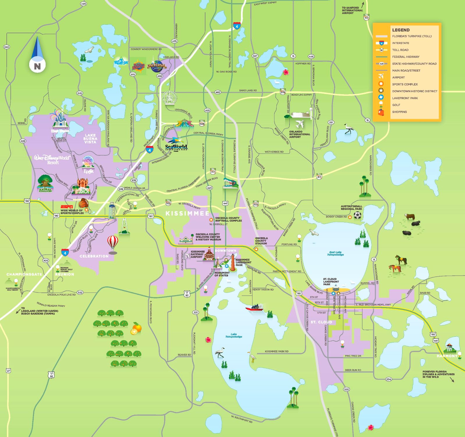 Kissimmee tourist map