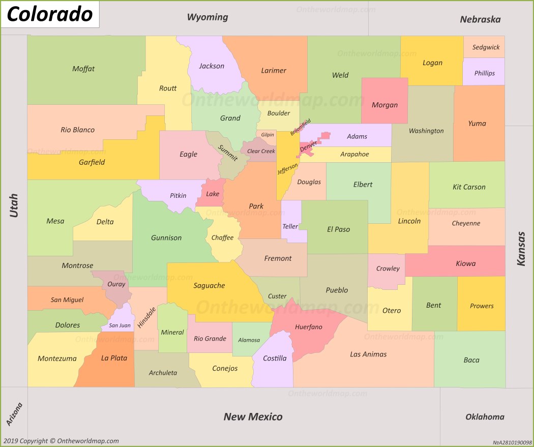 Colorado County Map Printable