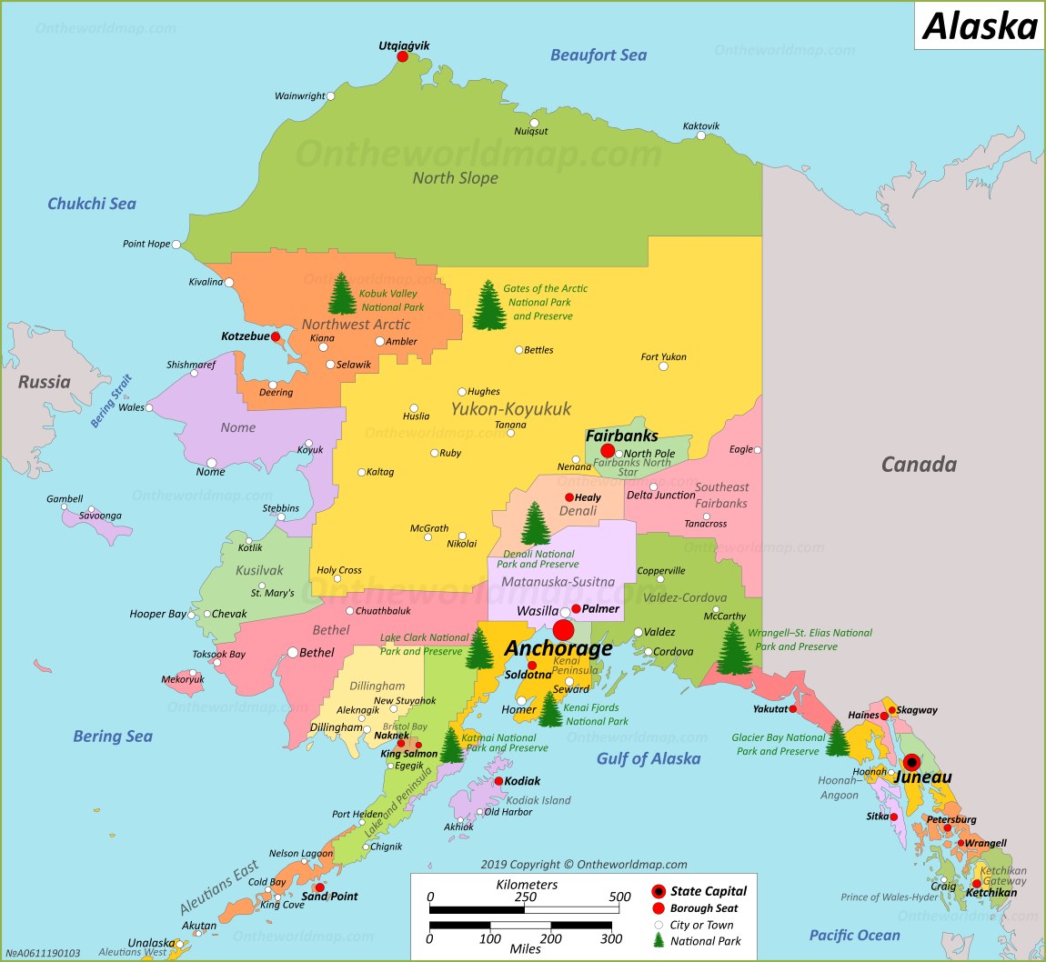 Map Of Alaska Printable