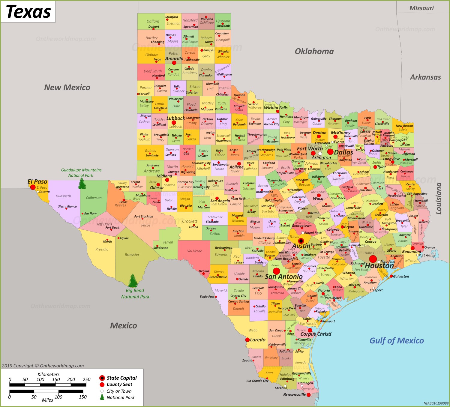 Printable Texas Map With Cities