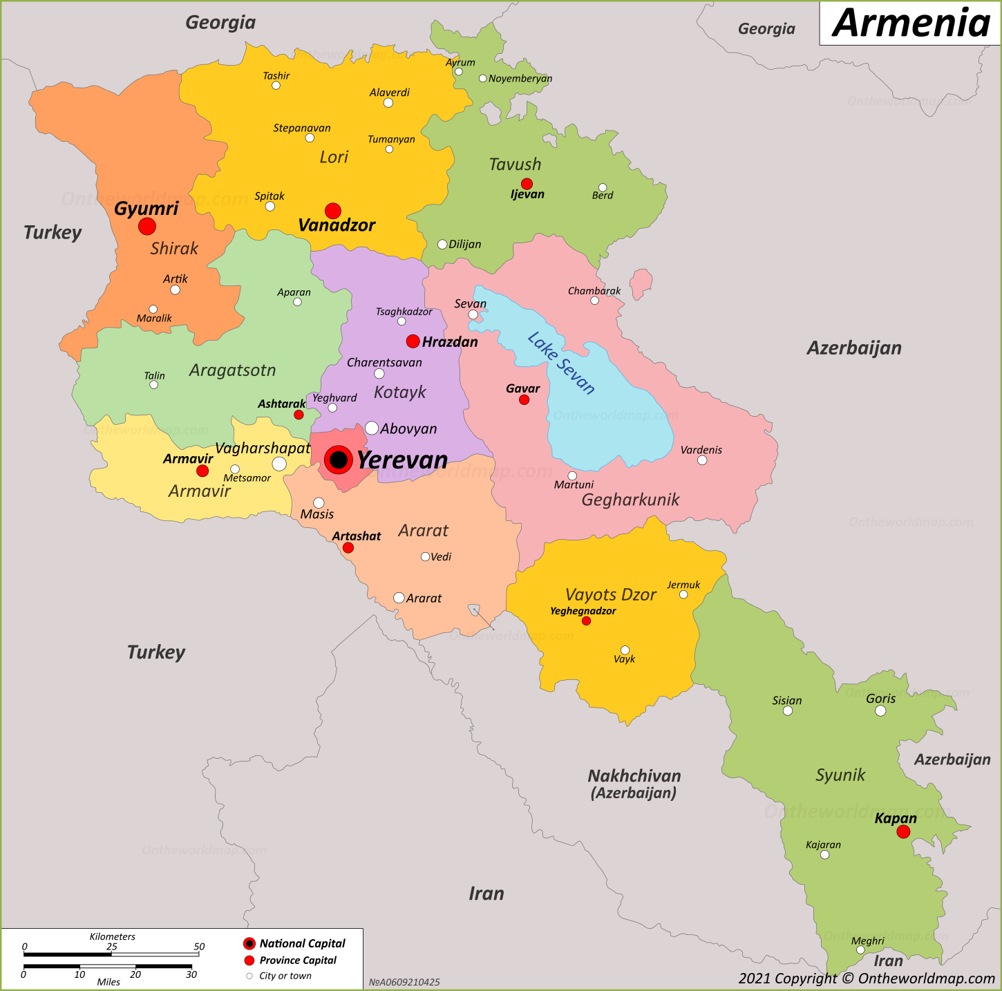 Armenia Political Map