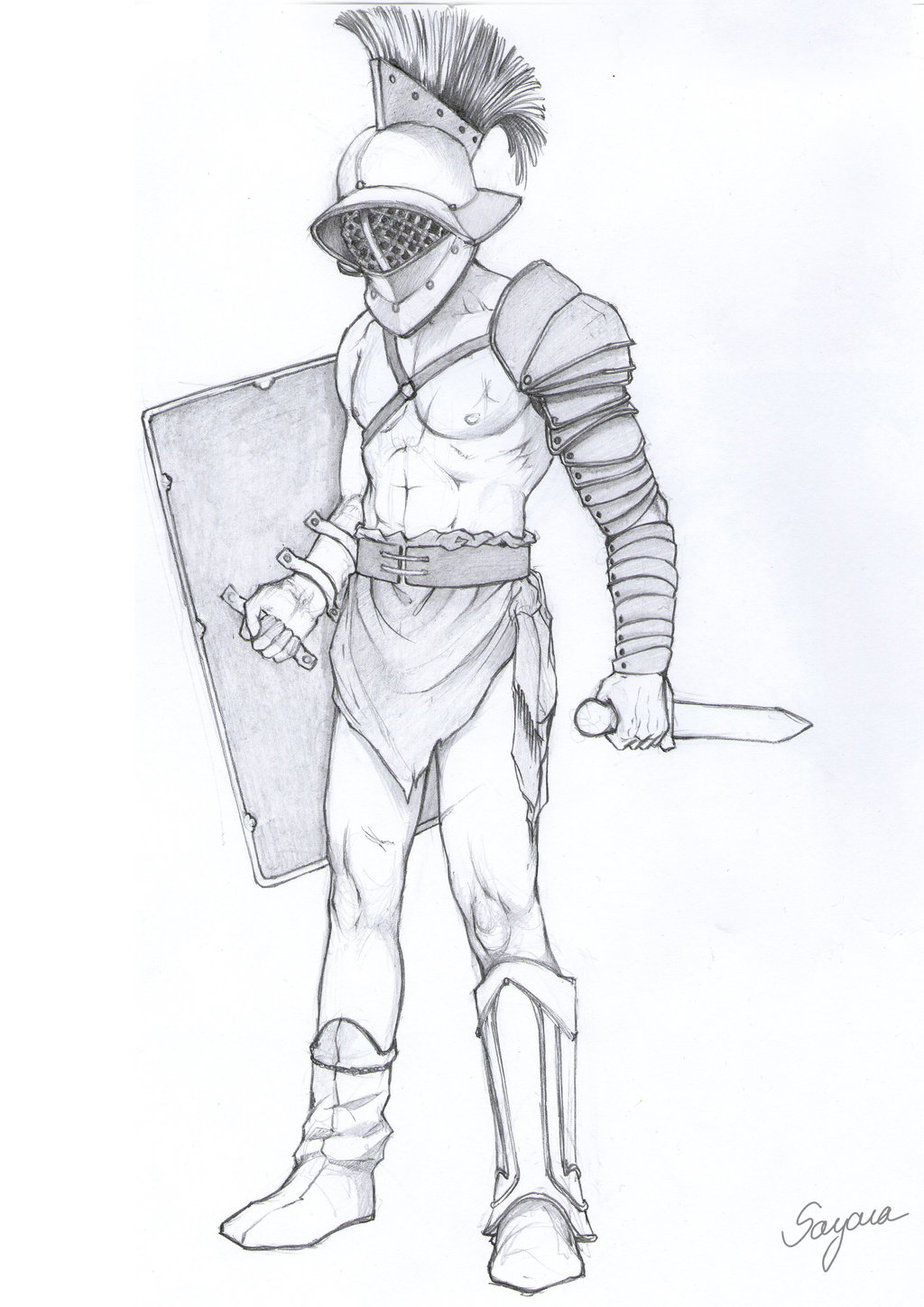 Roman Gladiator Coloring Page