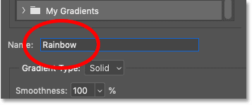 Naming the rainbow gradient in Photoshop's Gradient Editor