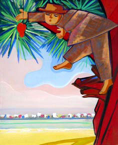 Cicero_dias_MeninoCajue recife ao fundo, 1970s, ost,70x63 Cicero_dias_MeninoCajue recife ao fundo, 1970s, ost,70x63