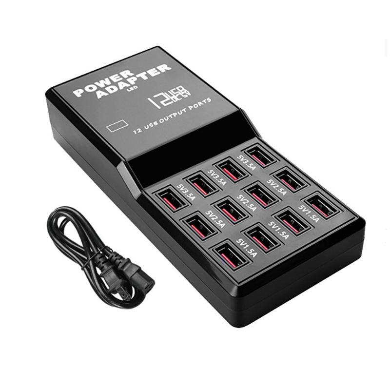 USB Charger 60W 10-Ports USB Charging Station for Multiple Devices Smart  Phone Tablets () 