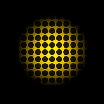 Yellow light on black dots