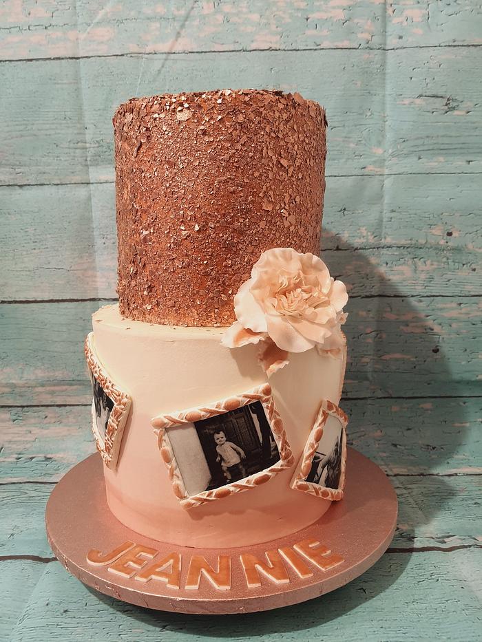 Rose gold birthday cake