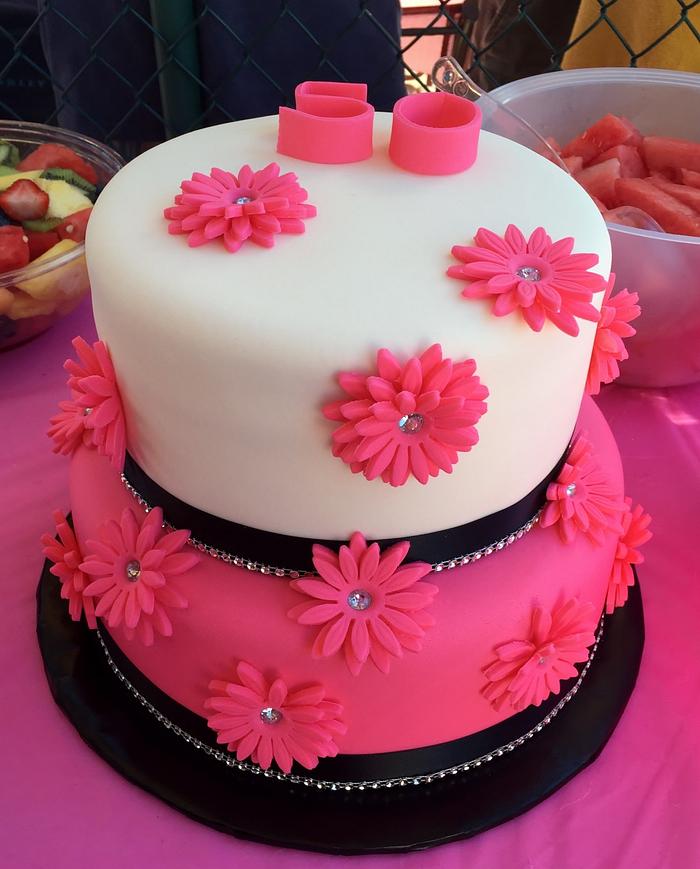 Pink 50th Birthday Cake