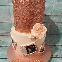 Rose gold birthday cake