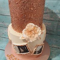 Rose gold birthday cake