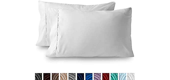 Bare Home Premium 1800 Ultra-Soft Kids Microfiber Pillowcase Set - Double Brushed - Hypoallergenic - Wrinkle Resistant (Standard Pillowcase Set of 2, White)