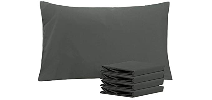 NTBAY 100% Brushed Microfiber Pillowcases Set of 4, Soft and Cozy, Wrinkle, Fade, Stain Resistant, 20