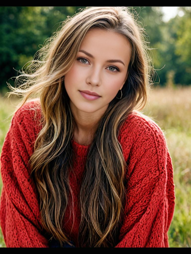 Woman in Red Sweater