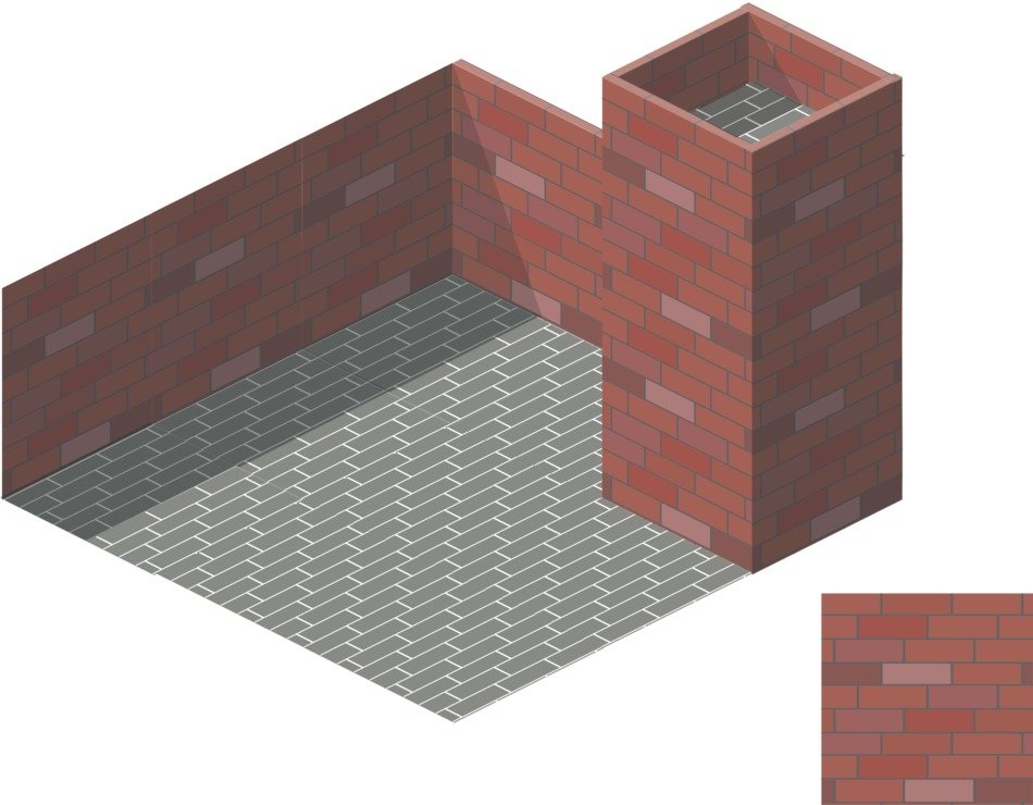 brick wall, building under construction, 3d illustration