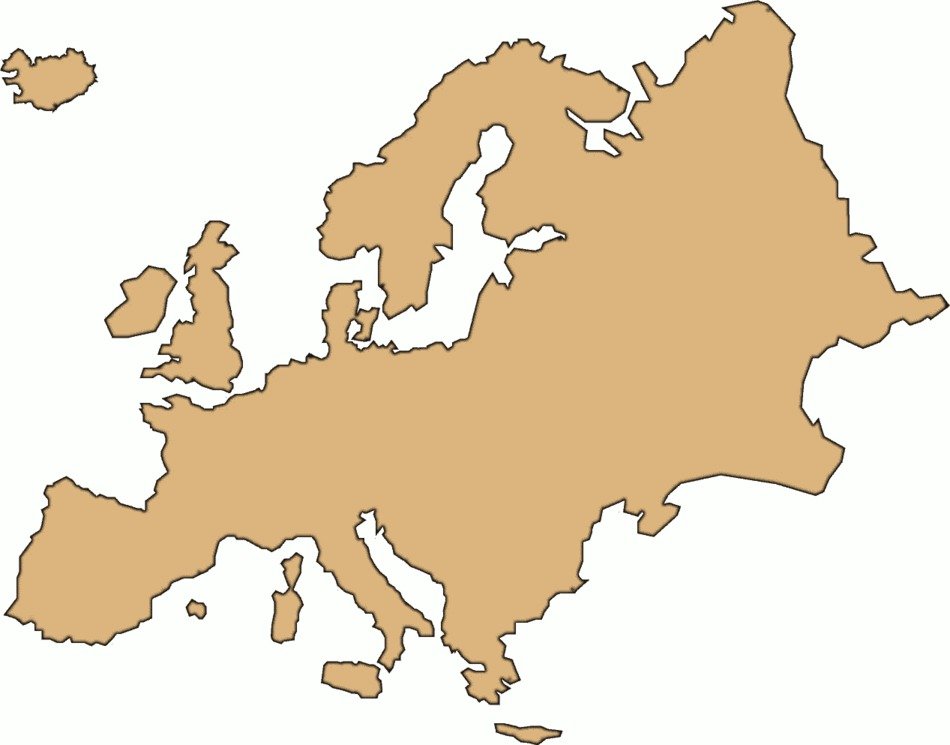 Europe Map Outline drawing