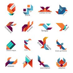 Origami business emblem templates