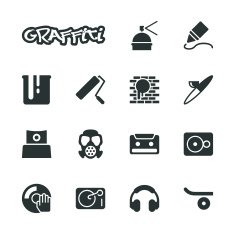 Graffiti Silhouette Icons free image download