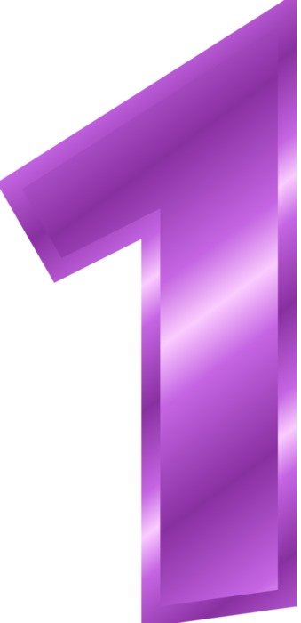 purple number '1' as a picture for clipart