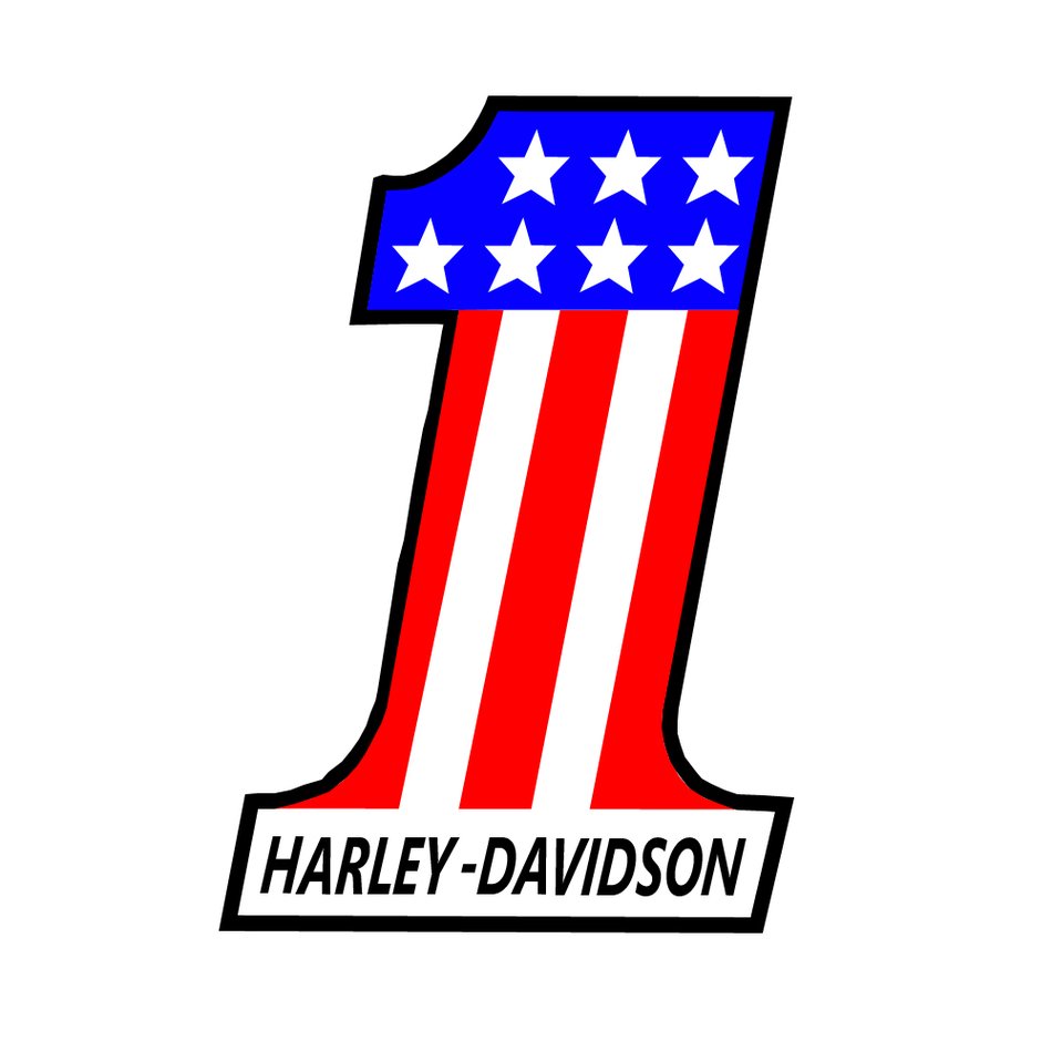 Clipart of Harley Davidson Number 1 Logo