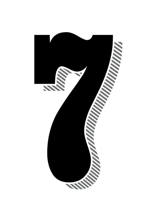 Number seven as a clipart