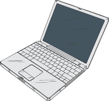 open Laptop computer, Clip Art