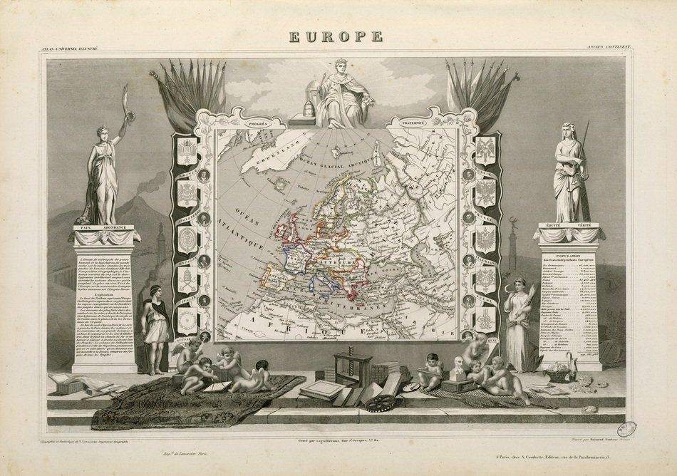 Old map of Europe