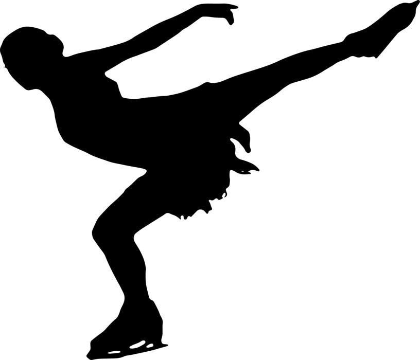 female ice skater, silhouette