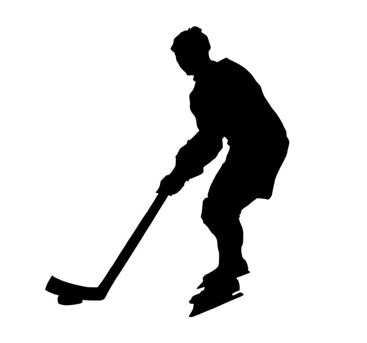 silhouette ice hockey drawing