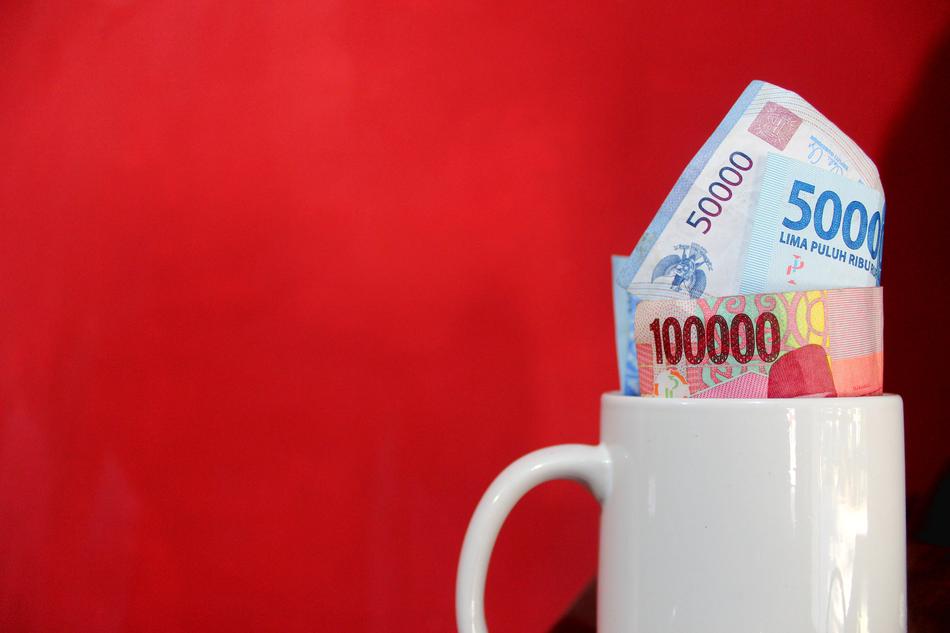 Money Rupiah Salary in cup