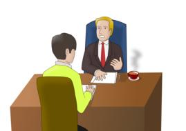 job interview dialogue drawing