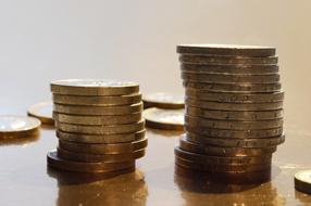 Euro Money Coins stacks