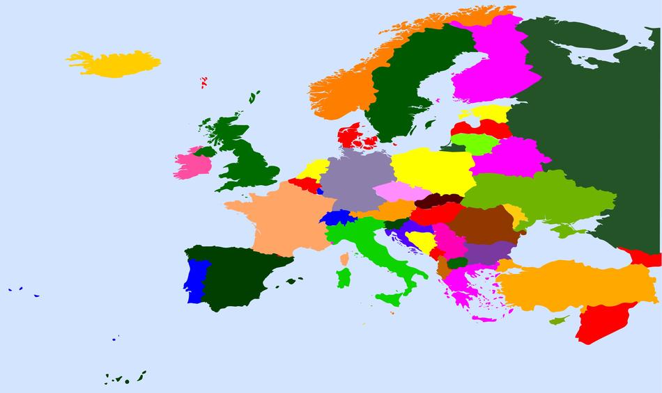 europe geography map drawing