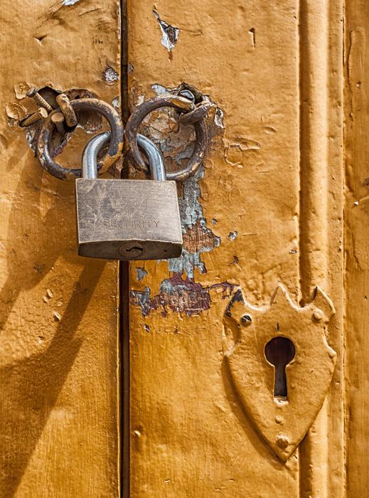 Padlock Lock Key on Door