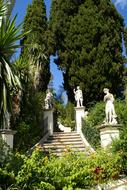 Greek statues in the garden