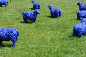 Blue Sheep Art statues