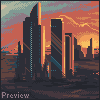 Burning_Sunrise(panorama) icon/pixelart