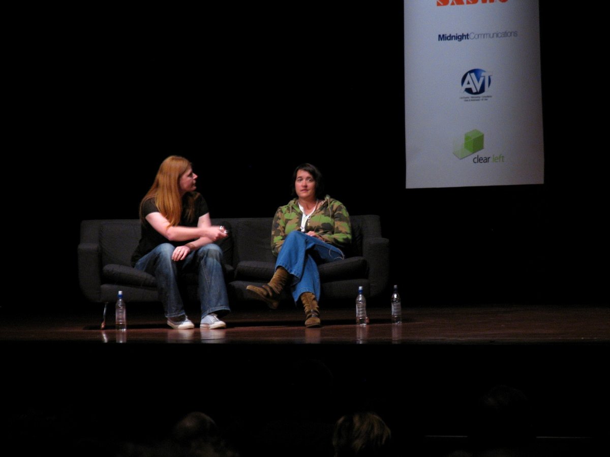 George Oates and Denise Wilton on stage at dConstruct 2007